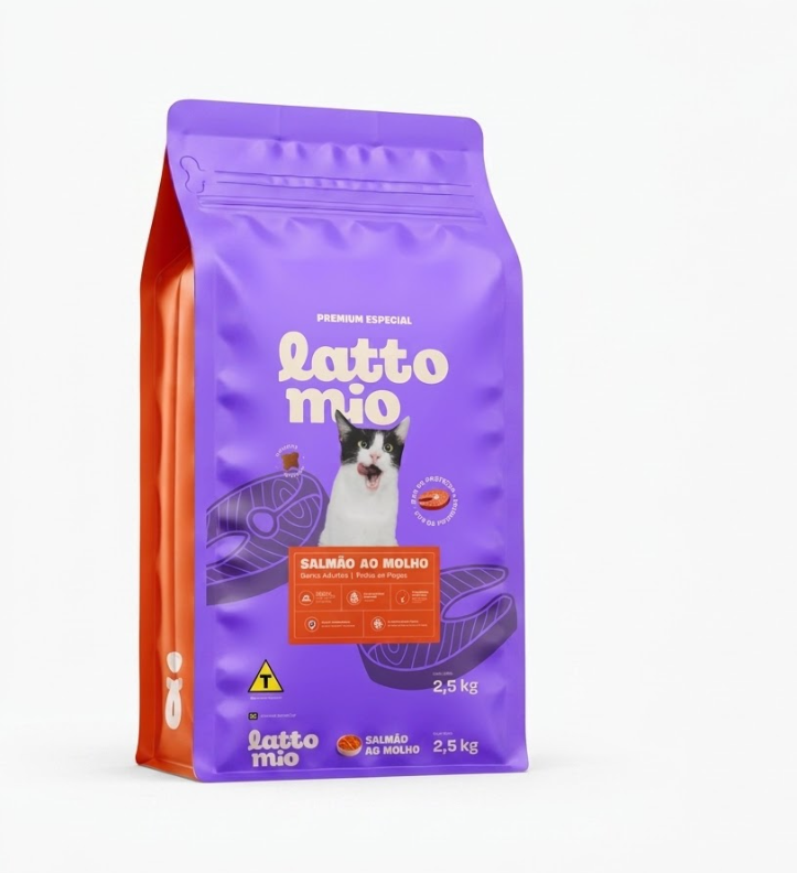 Ração LattoMio Premium Especial Gatos Adultos Salmão ao Molho 2,5kg